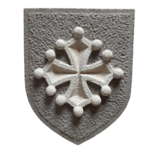 Blason croix occitane 2 couleurs fong gris (2)
