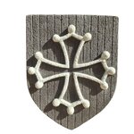 Blason languedoc pierre reconstituée 2 couleurs fond gris (4)