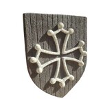 Blason languedoc pierre reconstituée 2 couleurs fond gris (5)