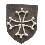Blason languedoc pierre reconstituée 2 couleurs fond gris (3)