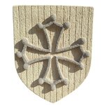 Blason languedoc 2 couleurs croix grise sur fond ton pierre (4)