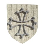 Blason languedoc 2 couleurs croix grise sur fond ton pierre (2)