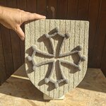 Blason languedoc 2 couleurs croix grise sur fond ton pierre (6)