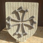 Blason languedoc 2 couleurs croix grise sur fond ton pierre (3)