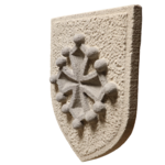 Blason croix occitane 2 couleurs fond ton pierre (1)