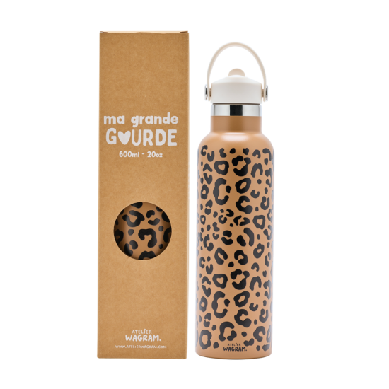 gourde-acier-inoxydable-leopard-marron-B2B