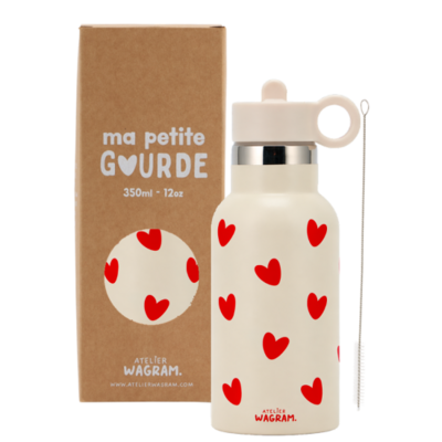 gourde-acier-inoxydable-creme-coeurs-rouges-B2B