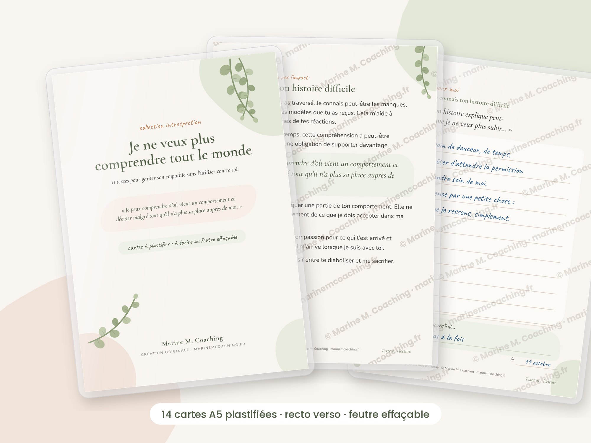 Cartes A5 plastifiées Je ne veux plus comprendre tout le monde
