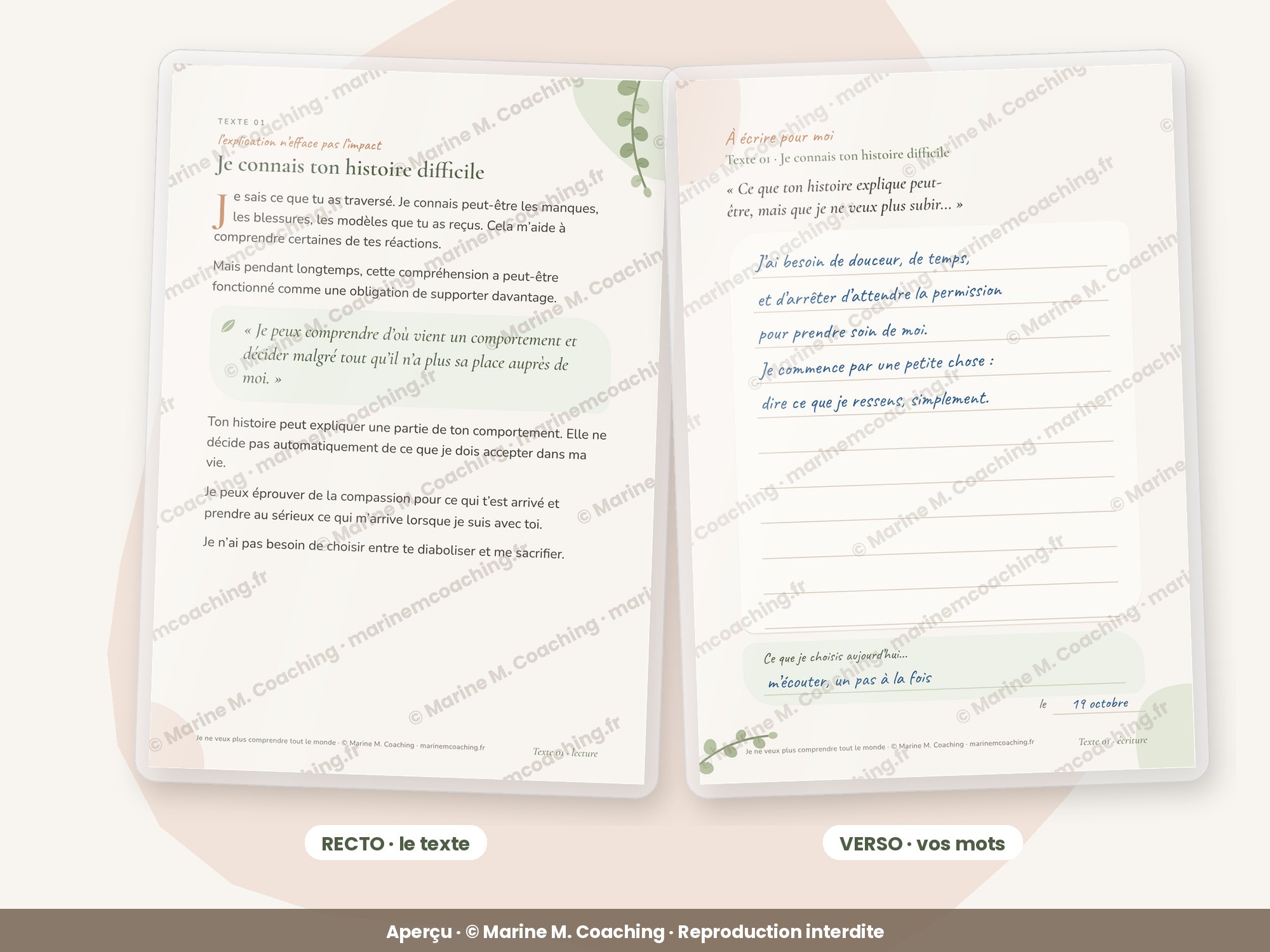 Recto et verso dune carte Je ne veux plus comprendre tout le monde