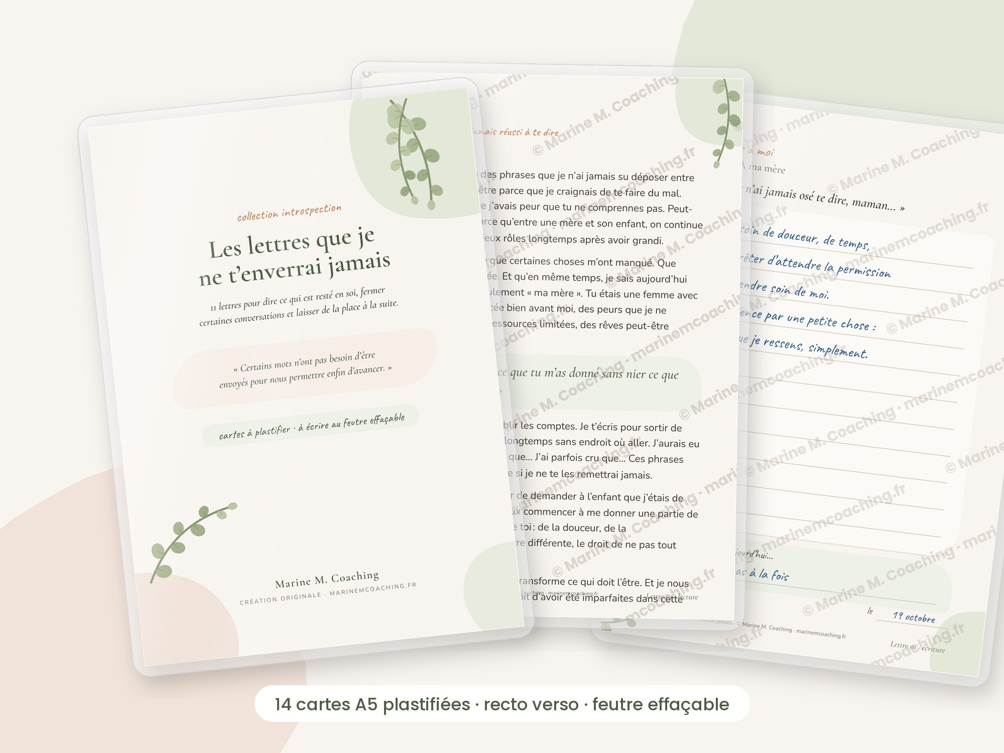 Cartes A5 plastifiées Les lettres que je ne tenverrai jamais