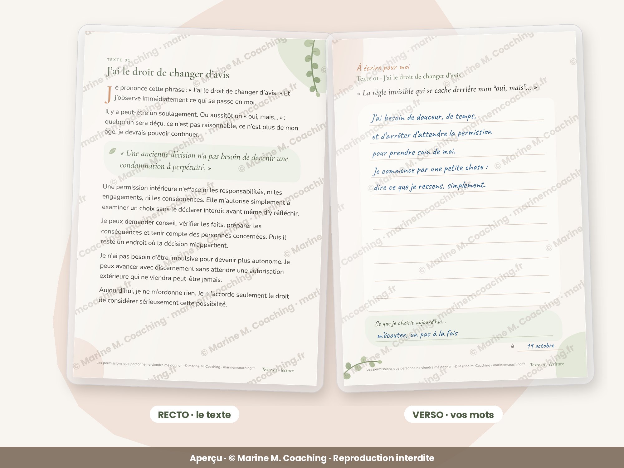 Recto et verso dune carte Les permissions