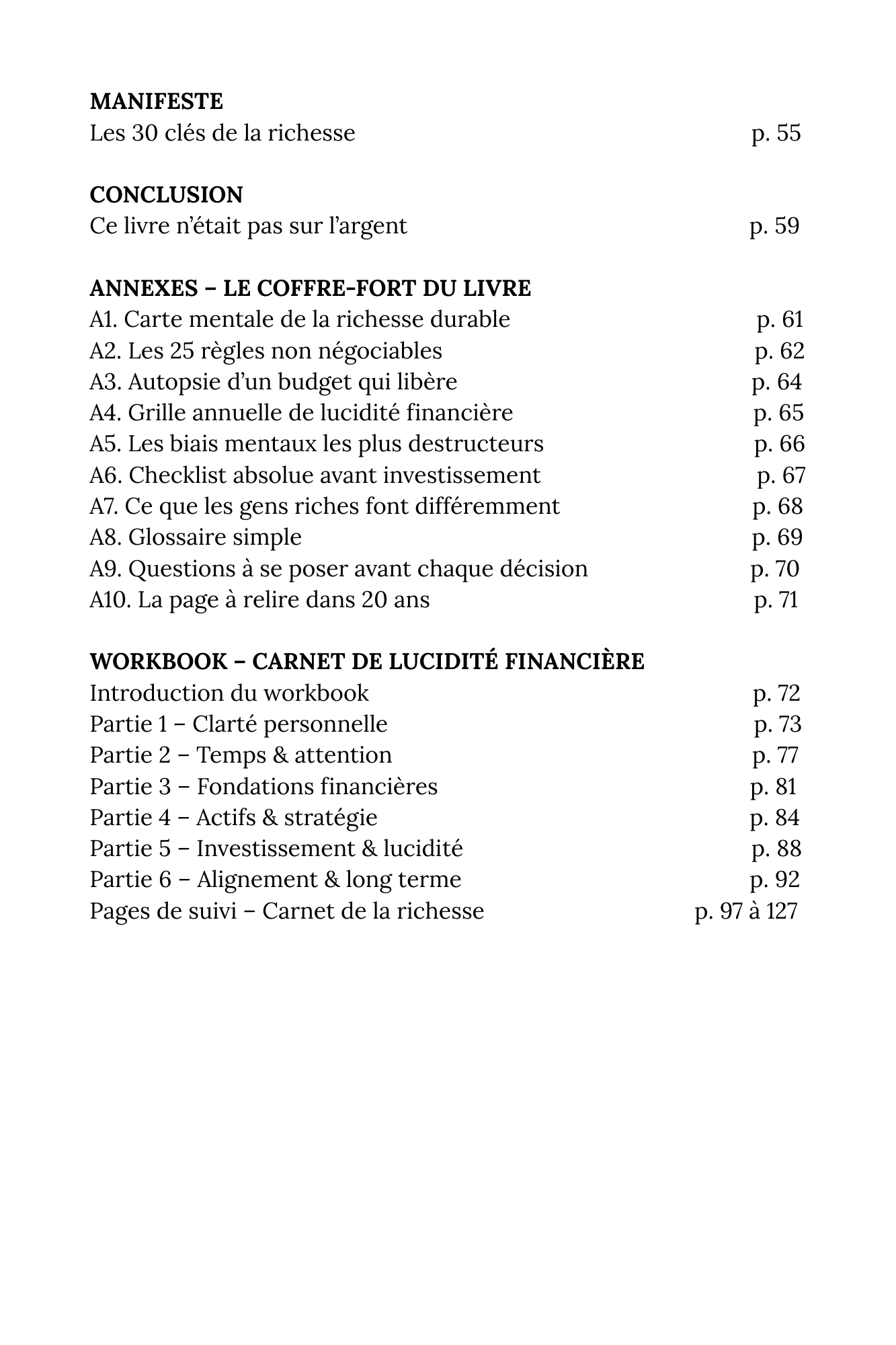 La richesse en conscience