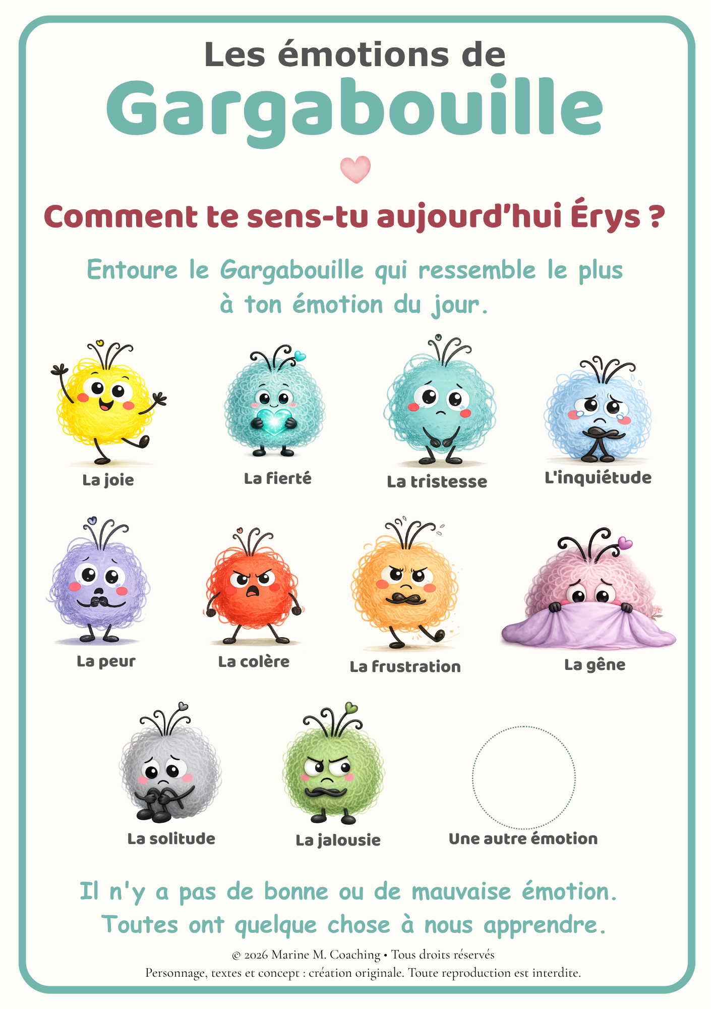 Les émotions du jour personnalisé A5 recto