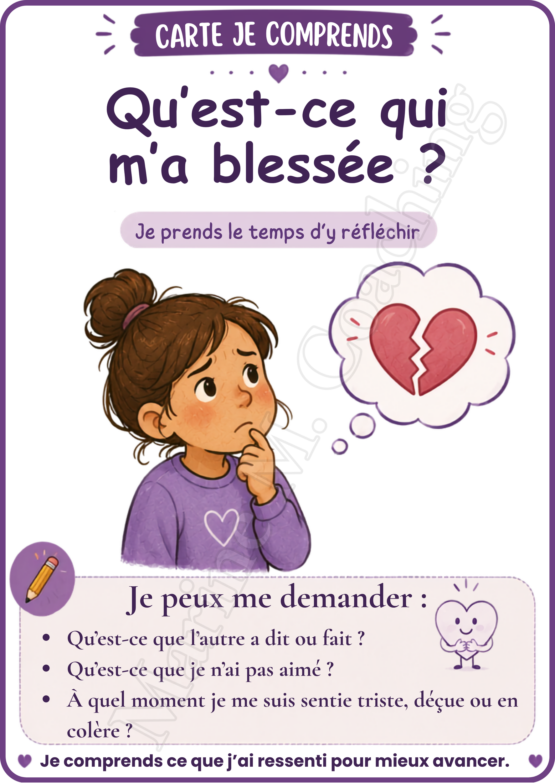Carte Qu’est-ce qui m’a blessé du coffret Le Chemin de la Réconciliation