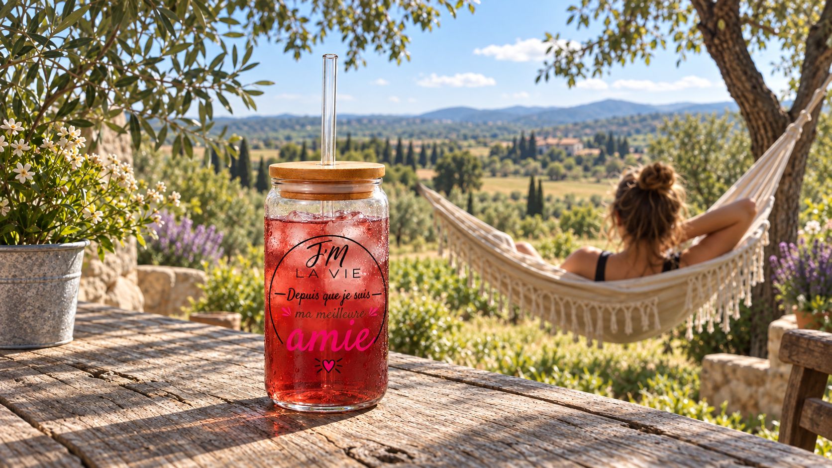 Verre avec paille J’M la vie Depuis que je suis ma meilleure amie