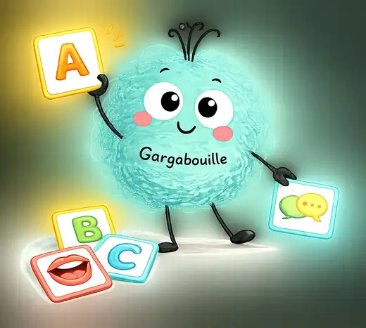 Gargabouille avec des cartes pour apprendre et communiquer, pour les professionnels
