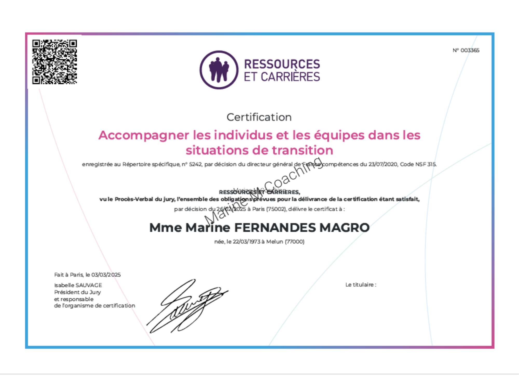 Certification RS5242