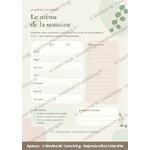 Aperçu de la fiche plastifiée Menu de la semaine et liste de courses