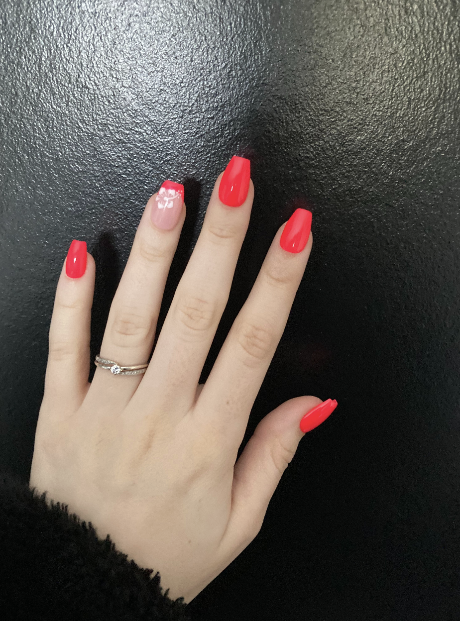 Press on nails Fleur de Paradis faits main