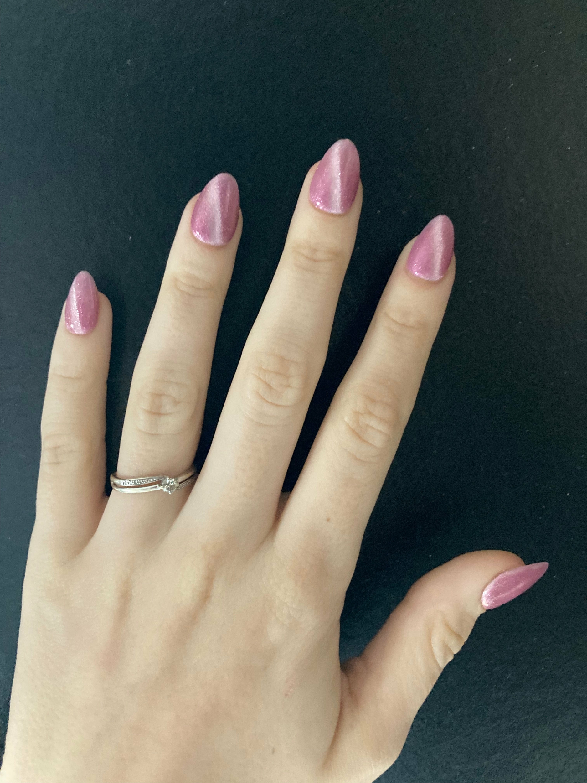 press on nails cat eyes rose