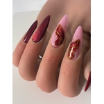 press on nails Ruby Butterfly