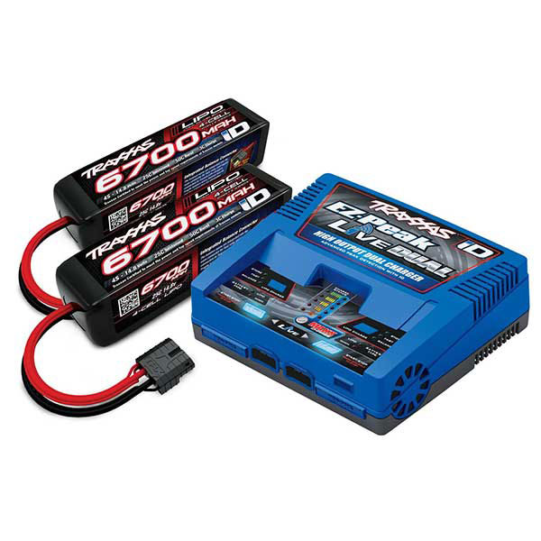 PACK-CHARGEUR-LIVE-2973G-2-x-LIPO-4S-6700MAH-2890X-PRISE-TRAXXAS-2997G