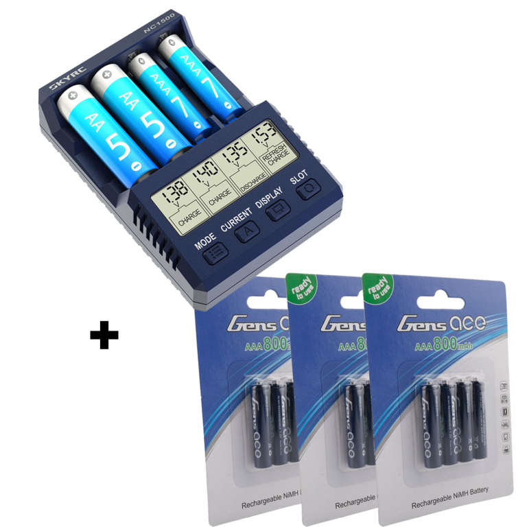 Pack Chargeur NC1500 + 3 ACCUS Gens ACE AAA 800mAh, PNC.ACE