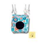 hamac-cube-chinchilla-en-tissu-coton-et-polaire-couleur-blanc-et-turquoise-cercle-orange-NAC2TOIT