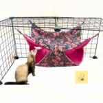 Hamac-double-rose-motif-papillon-avec-furet-NAC2TOIT