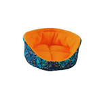 Dodo-rond-pour-cochon-d'inde-en-cocton-vert-papillon-et-polaire-orange