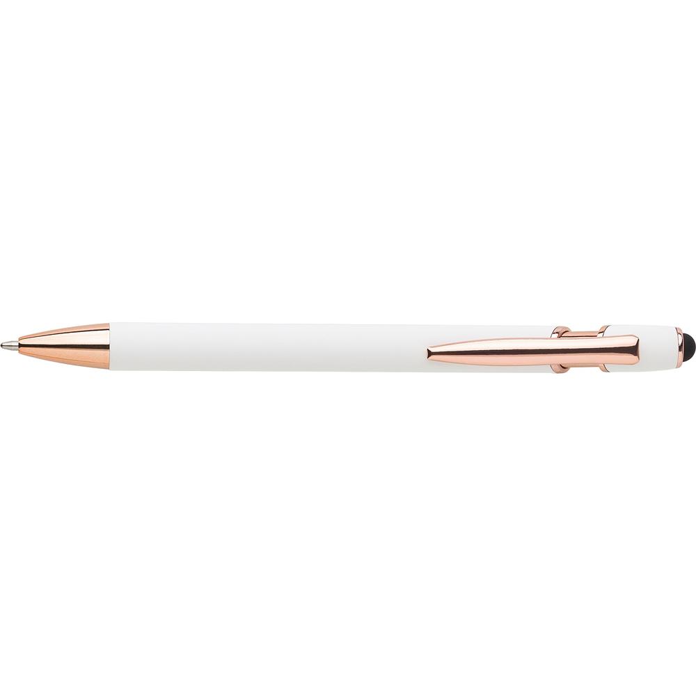 stylo_bille_aluminium_tactile_cuivre_blanc