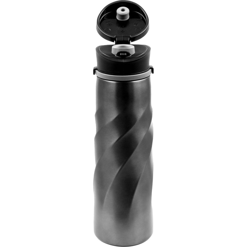 gourde_design_en_inox_à_sangle_amovible_bouchon_ouvert