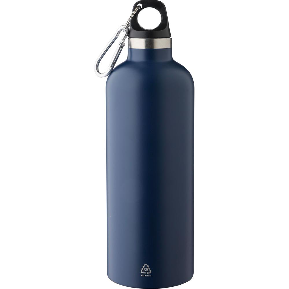 gourde_inox_recycle_500_ml_avec_mousqueton_bleu