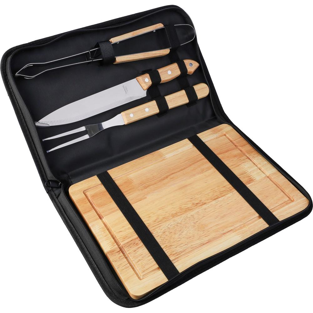 set_barbecue_bois_et_inox_avec_planche