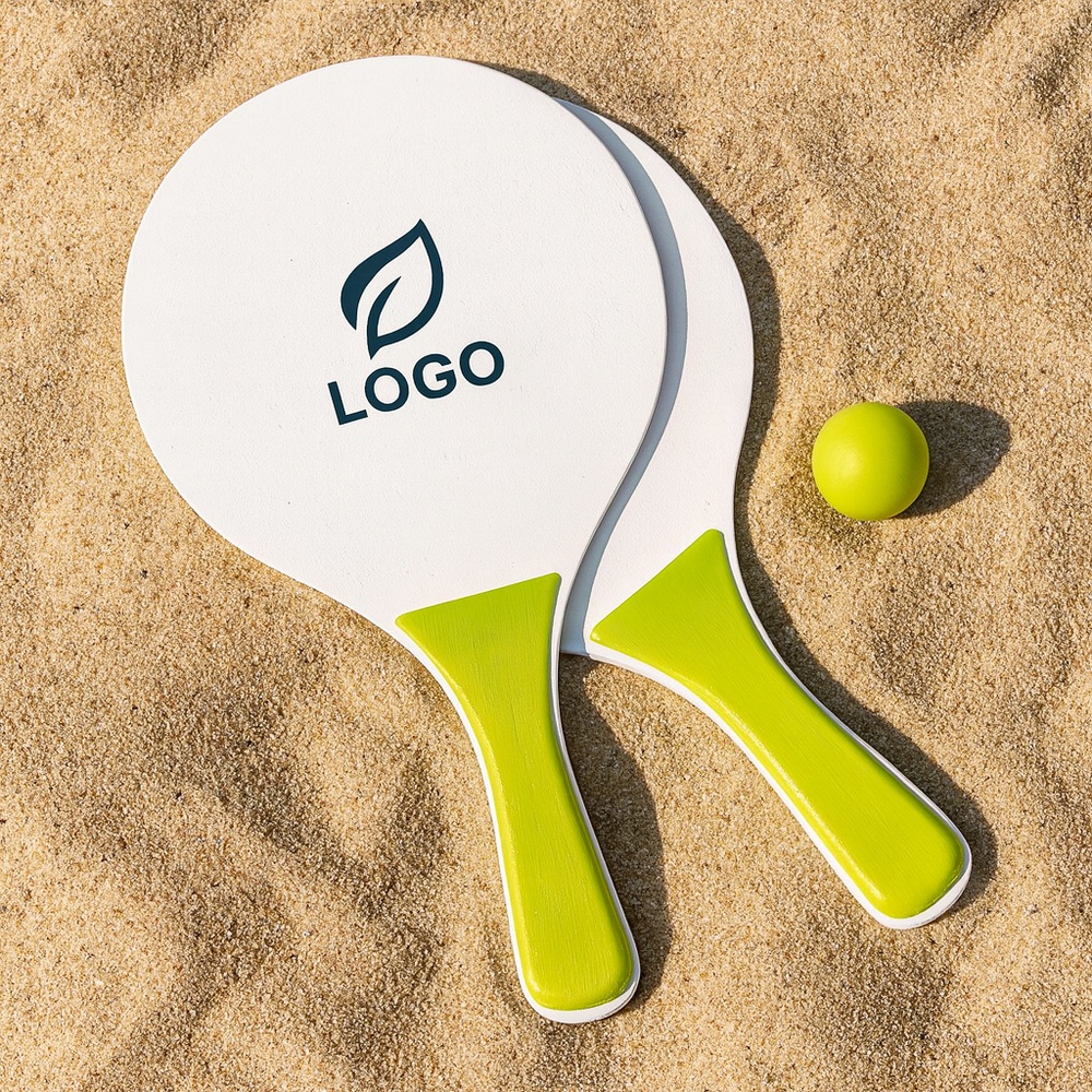 set-de-2-raquettes-de-plage-avec-balle-logo-ambiance