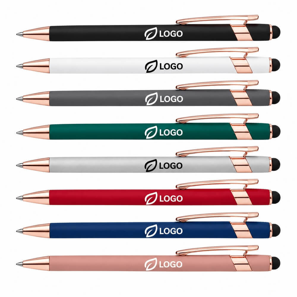 Stylo bille aluminium tactile cuivre logo