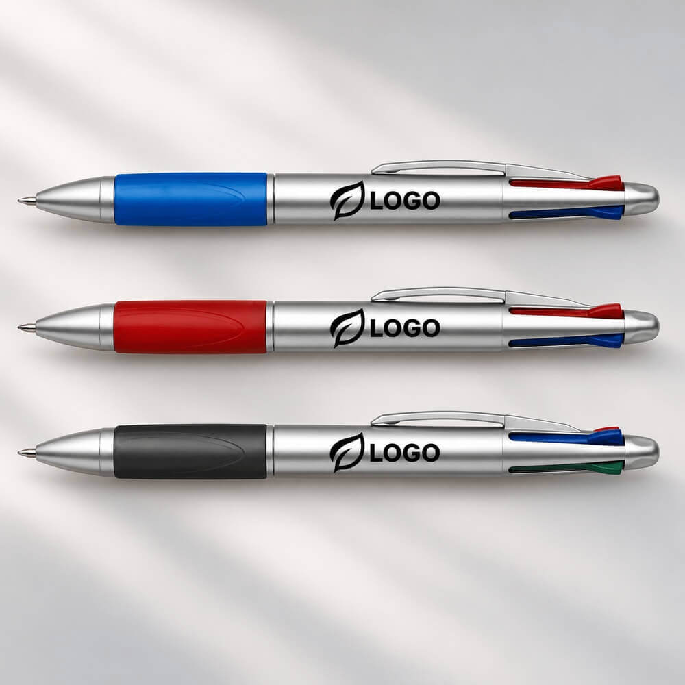 Stylo 4 couleurs pratique et polyvalent ambiance logo