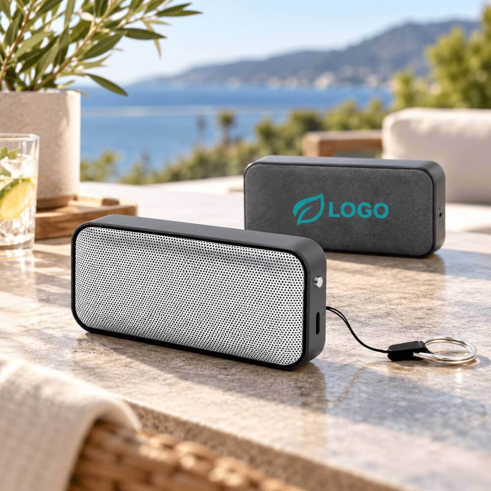 Mini enceinte sans fil ultra plate ambiance logo