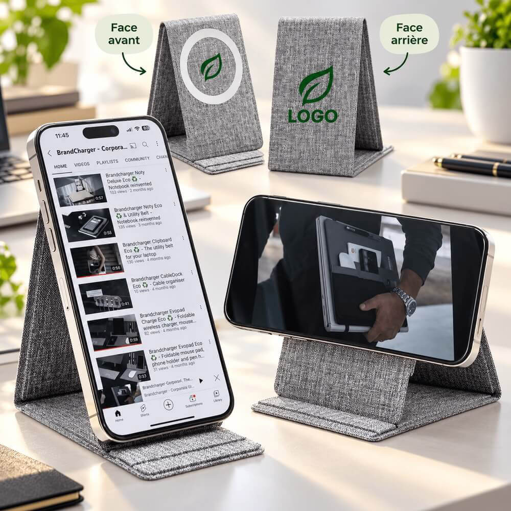 Support de téléphone pliable éco conçu ambiance logo