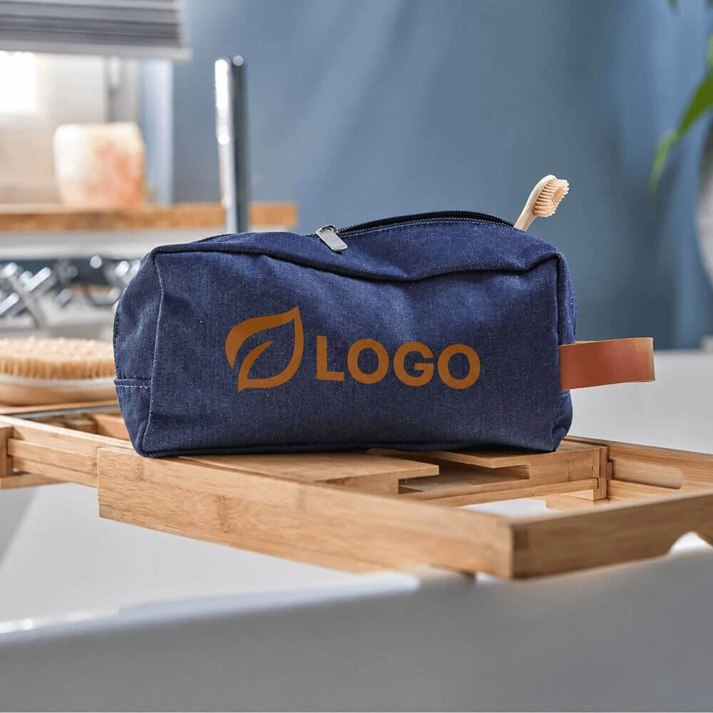 Trousse de toilette en toile de coton logo ambiance