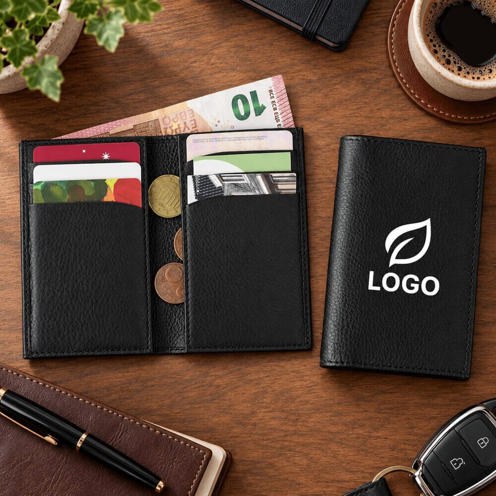 Porte-cartes RFID cuir porte-monnaie ambiance logo