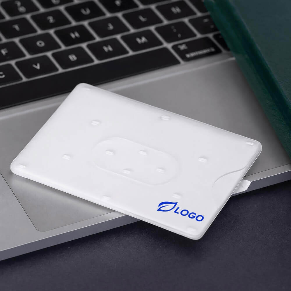 étui transparent pour cartes bancaires ambiance logo