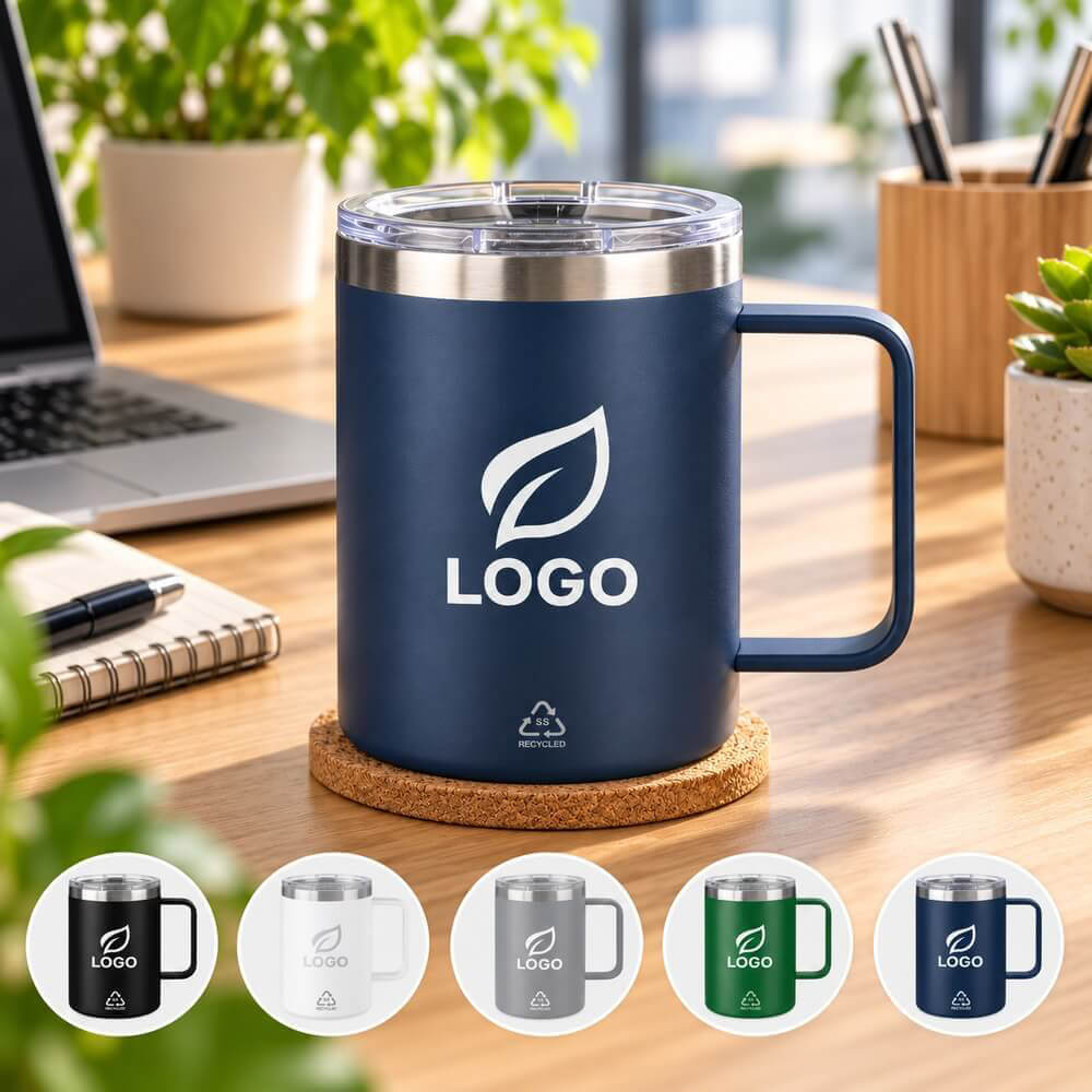 Mug isotherme acier inoxydable double paroi 300ml ambiance logo