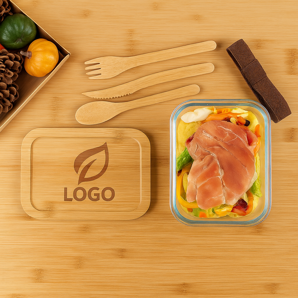 Lunch box bois avec logo
