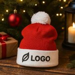 bonnet-de-noel-tricote-avec-pompon-logo-ambiance