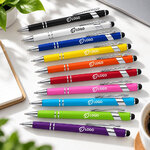 Stylo bille en métal gomme tactile ambiance-logo