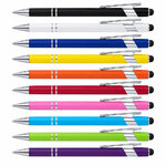 Stylo bille en métal gomme tactile fond-blanc