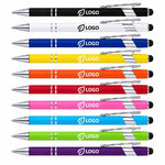 Stylo bille en métal gomme tactile logo