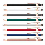 Stylo bille aluminium tactile cuivre fond-blanc