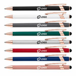 Stylo bille aluminium tactile cuivre logo